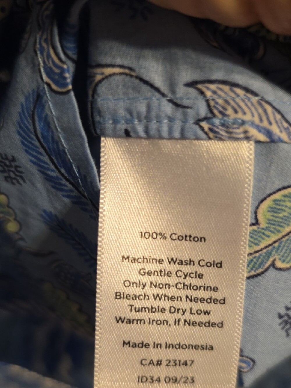 Talbots Light Blue Floral Print Button-Down Shirt - Picture 3 of 6